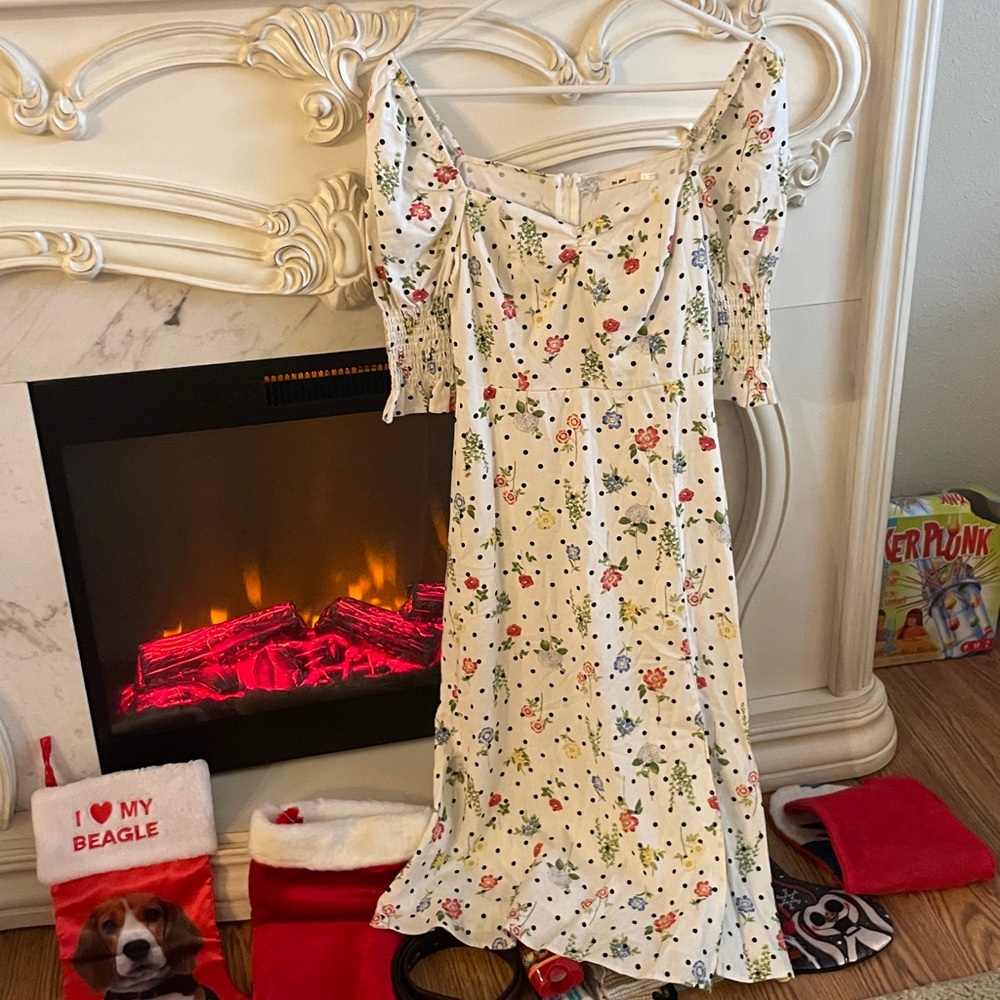 Miami Floral Polka Dot Dress